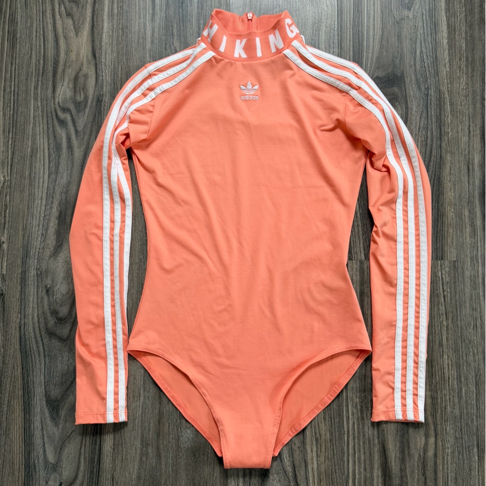 Adidas Pharrell Williams Hu Hiking Peach Coral “Chalk Pink” Bodysuit